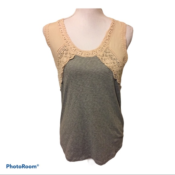 J. Crew Tops - J Crew Gray & Beige Top Size Small